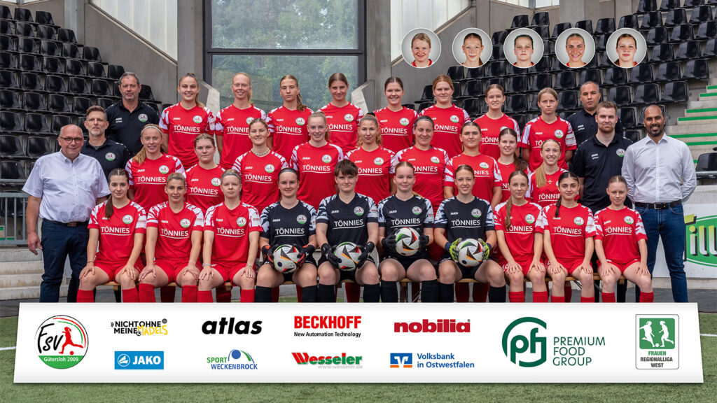 Mannschaftsfoto des FSV Gütersloh für die Saison 2025/2026 (Foto: Boris Kessler / FSV Gütersloh 2009)